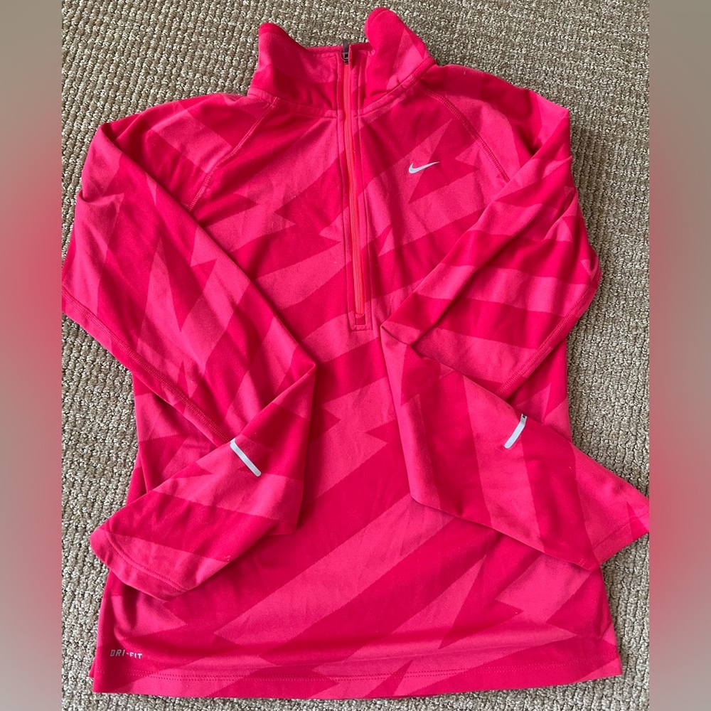 Pink Nike dri-fit running zip up